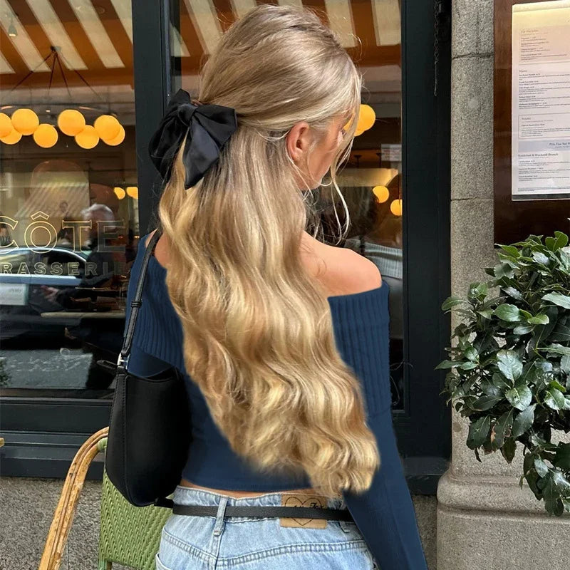 Off-Shoulder Ribbed Crop Top – sultry stretch, dreamy fit
